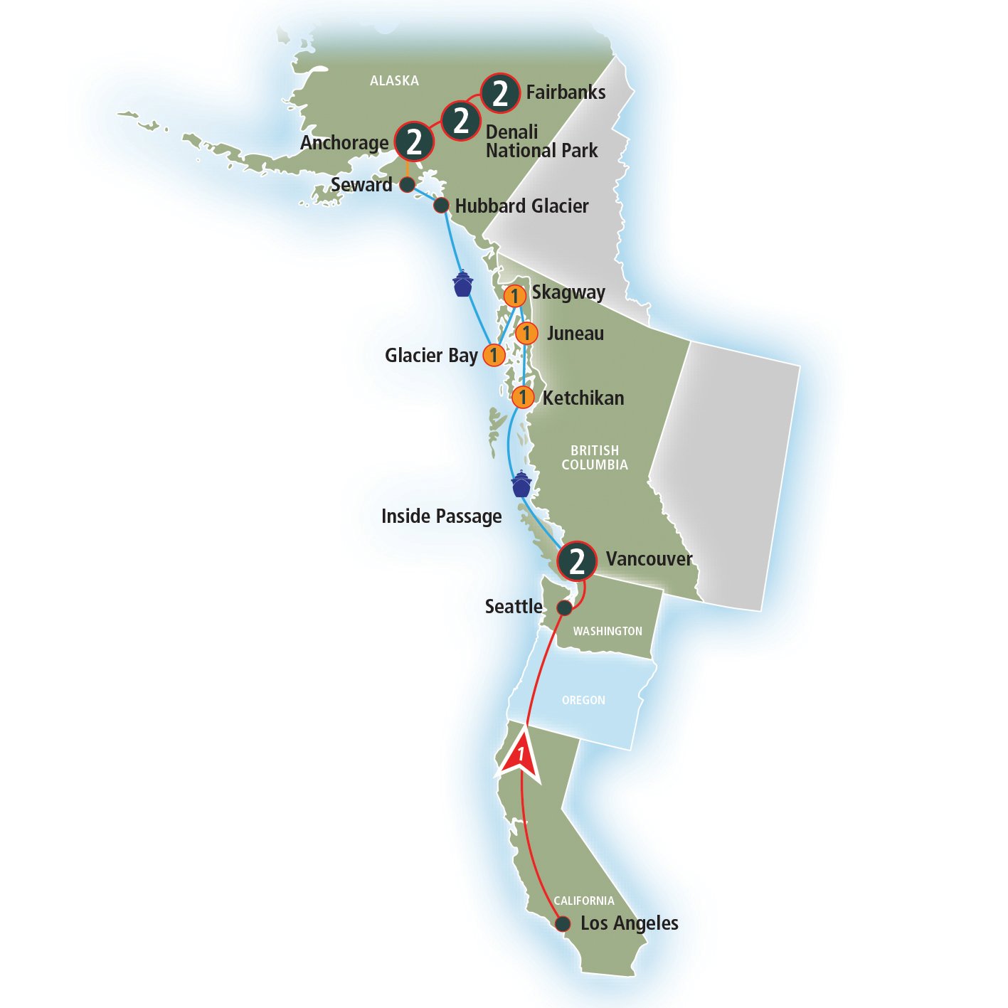 Pacific Coast and Alaska Rail and Sail with the Norwegian Jewel